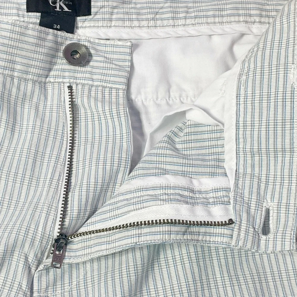 Calvin Klein Plaid Cotton Cargo Shorts Men’s Size 34 Resort Wear Preppy Coastal